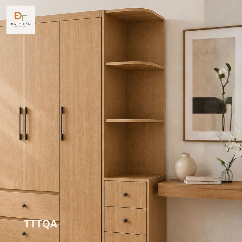 Tủ trang trí ghép cạnh tủ quần áo