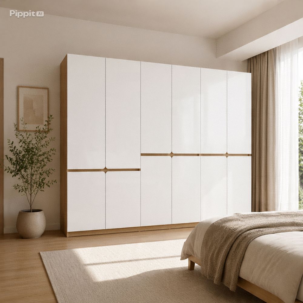 Tủ quần áo 6 cánh bo góc
