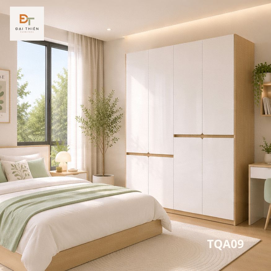 Tủ quần áo 4 cánh bo góc